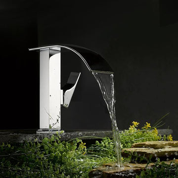 Taboro Single Handle Single Hole Waterfall Vessel Sink Faucet in Polished Chrome